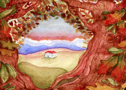 "Fall Daze" 5x7 Watercolor Painting Print