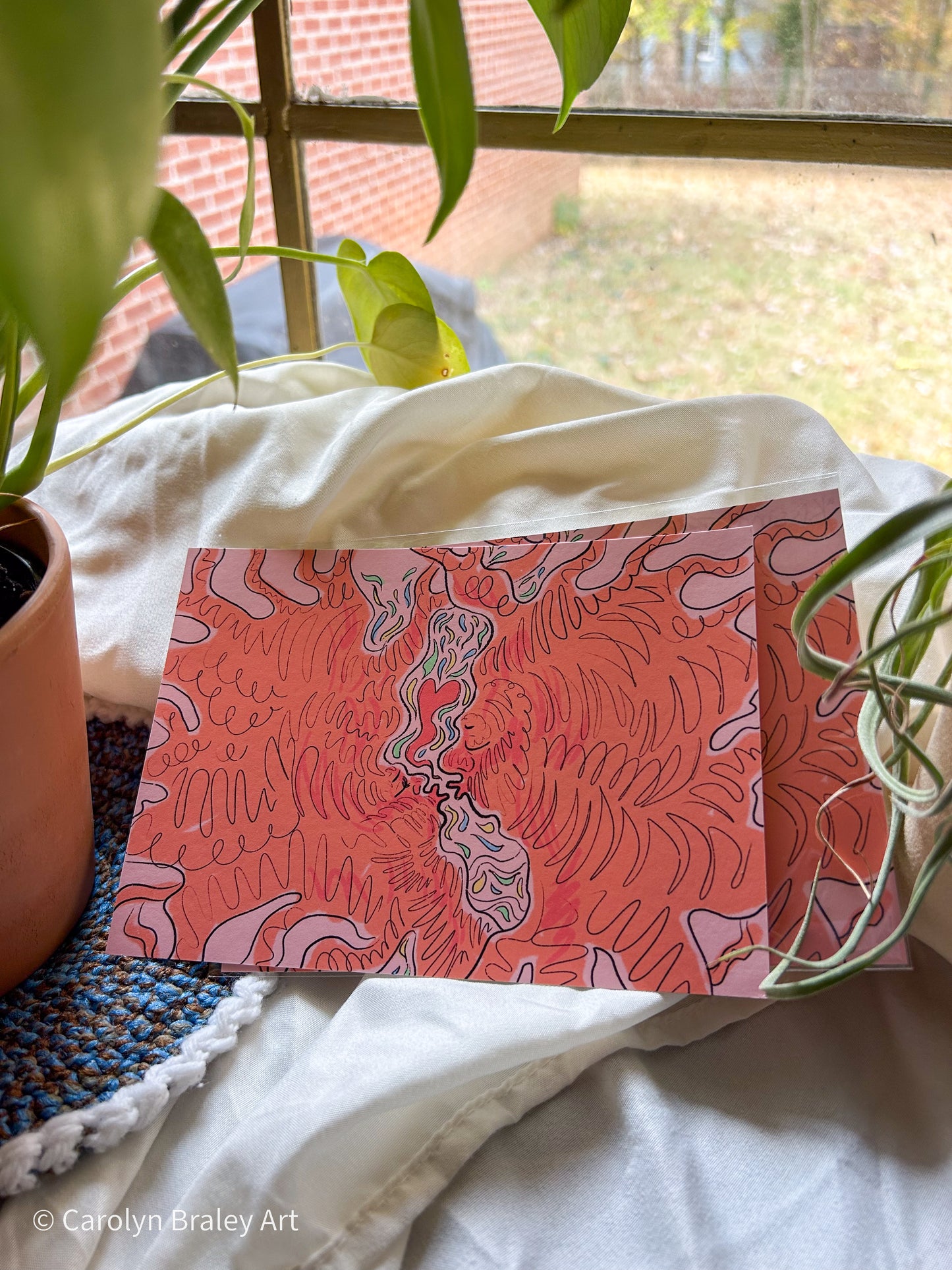 "Kissing Trees" 5x7 Illustration