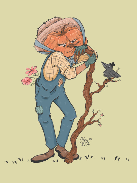 "Not So Scary Scarecrow" 5x7 Illustration